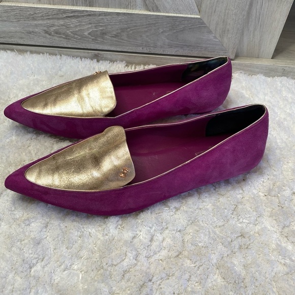 Ted Baker Oleshky Purple/Metallic Leather Ballet Flats US  10.5-11  EU 41 - Picture 3 of 10